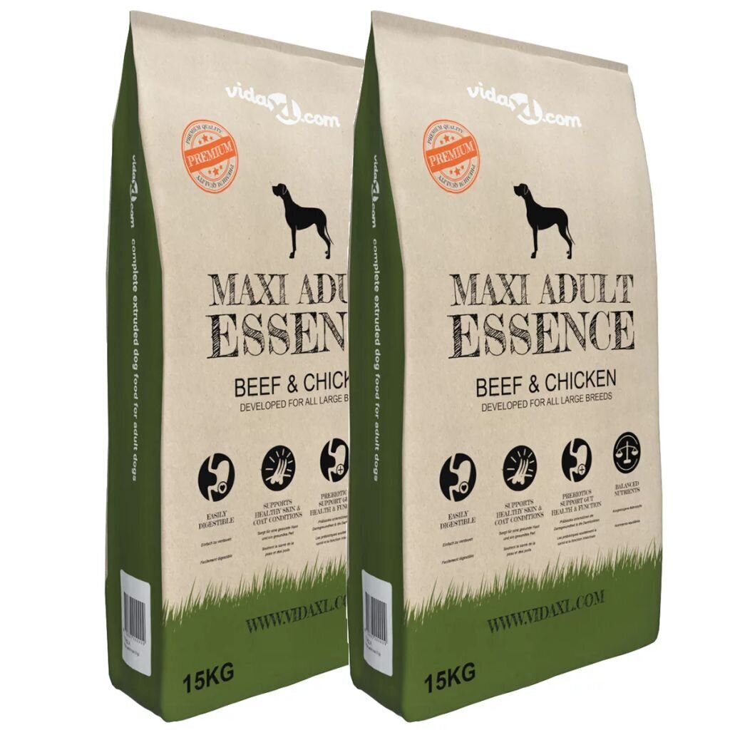 vidaXL koerte kuivtoit Maxi Adult Essence Beef & Chicken, 2 tk 30 kg hind ja info | Kuivtoit koertele | kaup24.ee