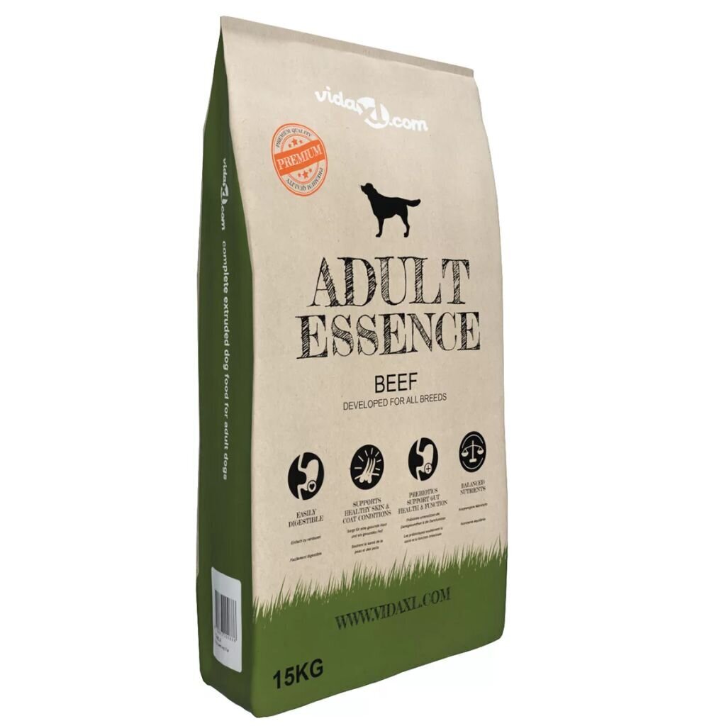 vidaXL Premium koerte kuivtoit Adult Essence Beef, 15 kg hind ja info | Kuivtoit koertele | kaup24.ee
