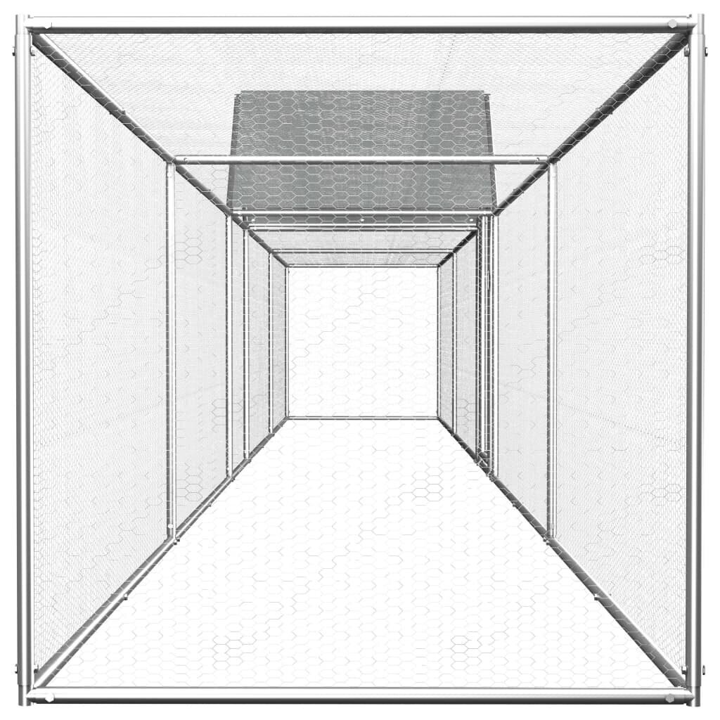 vidaXL kanakuut, 9 x 1 x 1,5 m, tsingitud teras hind ja info | Puurid ja tarvikud väikeloomadele | kaup24.ee