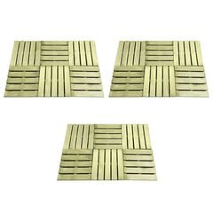 vidaXL 18 tk terrassiplaadid, 50 x 50 cm, puit, roheline hind ja info | Põrandaplaadid | kaup24.ee