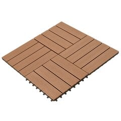 vidaXL terrassiplaadid 22 tk, 30 x 30 cm, 2 m², WPC, pruun цена и информация | Террасный пол | kaup24.ee