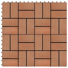 vidaXL terrassiplaadid 22 tk, 30 x 30 cm, 2 m², WPC, tiikpuidu värvi цена и информация | Террасный пол | kaup24.ee