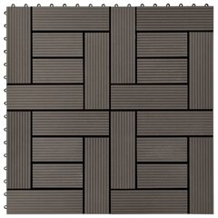 vidaXL terrassiplaadid, 11 tk, WPC, 30 x 30 cm, 1 m², tumepruun цена и информация | Террасный пол | kaup24.ee