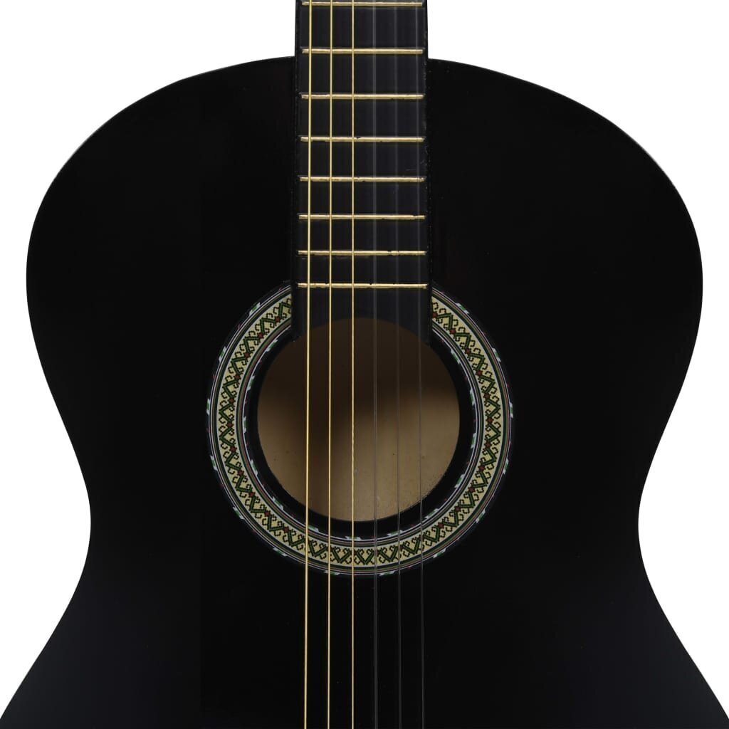 vidaXL klassikaline kitarr algajatele, must 4/4 39" Ameerika pärn цена и информация | Kitarrid | kaup24.ee
