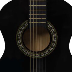 vidaXL klassikaline kitarr algajatele ja lastele, must 1/2 34" цена и информация | Гитары | kaup24.ee
