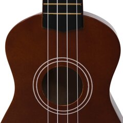 vidaXL sopran ukulele komplekt kotiga lastele tume puit 21" hind ja info | Kitarrid | kaup24.ee