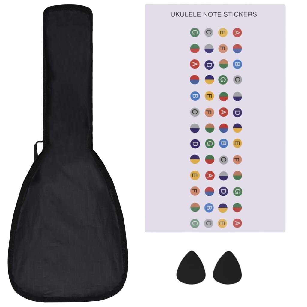 vidaXL sopran ukulele komplekt kotiga lastele hele puit 21" hind ja info | Kitarrid | kaup24.ee