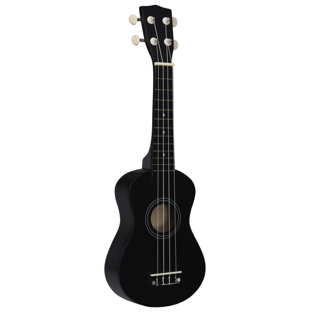 vidaXL sopran ukulele komplekt kotiga lastele must 21" hind ja info | Kitarrid | kaup24.ee