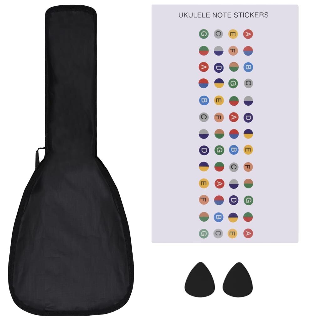 vidaXL sopran ukulele komplekt kotiga lastele must 21" hind ja info | Kitarrid | kaup24.ee