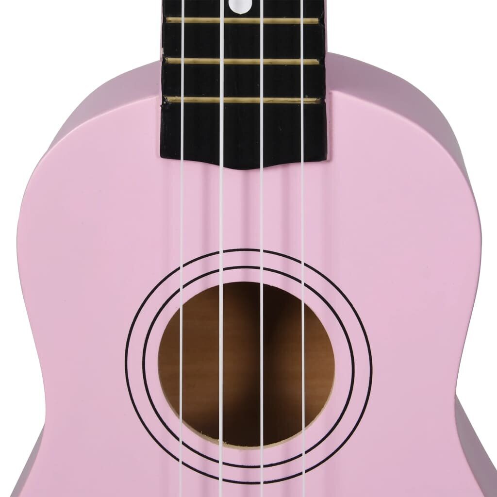 vidaXL sopran ukulele komplekt kotiga lastele roosa 21" hind ja info | Kitarrid | kaup24.ee