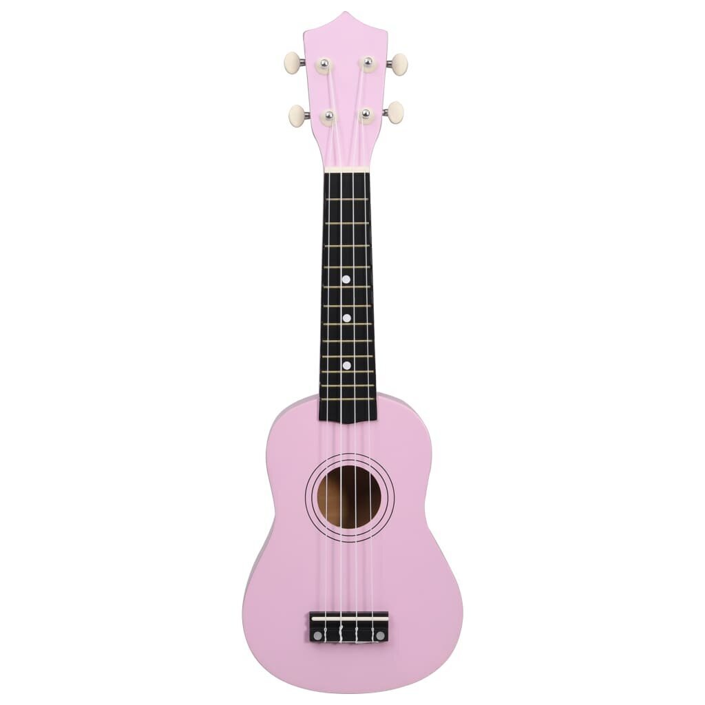 vidaXL sopran ukulele komplekt kotiga lastele roosa 21" hind ja info | Kitarrid | kaup24.ee