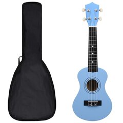 vidaXL sopran ukulele komplekt kotiga lastele sinine 21" hind ja info | Kitarrid | kaup24.ee