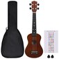 vidaXL sopran ukulele komplekt kotiga lastele tume puit 23" hind ja info | Kitarrid | kaup24.ee