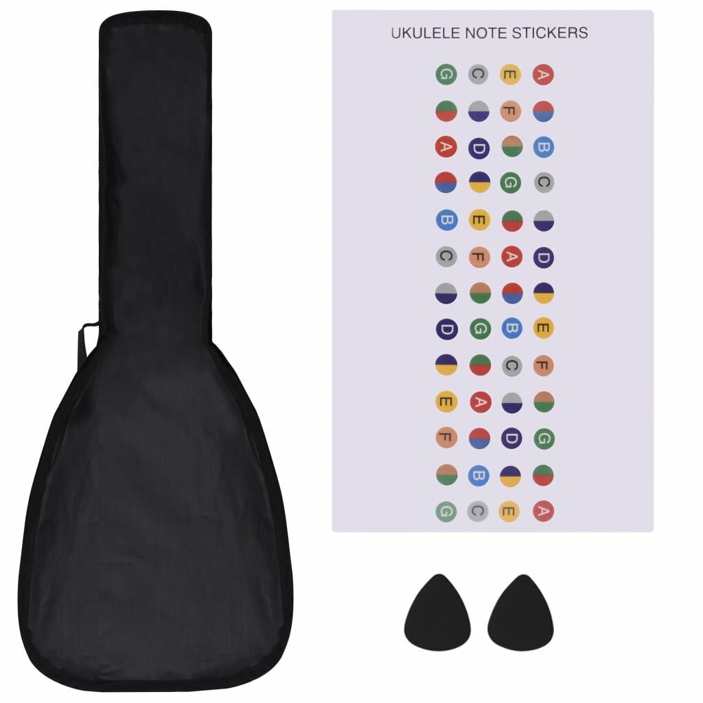 vidaXL sopran ukulele komplekt kotiga lastele hele puit 23" hind ja info | Kitarrid | kaup24.ee