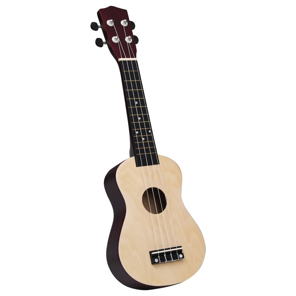 vidaXL sopran ukulele komplekt kotiga lastele hele puit 23" hind ja info | Kitarrid | kaup24.ee