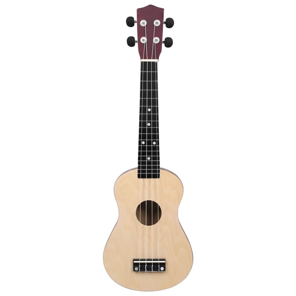 vidaXL sopran ukulele komplekt kotiga lastele hele puit 23" hind ja info | Kitarrid | kaup24.ee