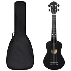 vidaXL sopran ukulele komplekt kotiga lastele must 23" hind ja info | Kitarrid | kaup24.ee