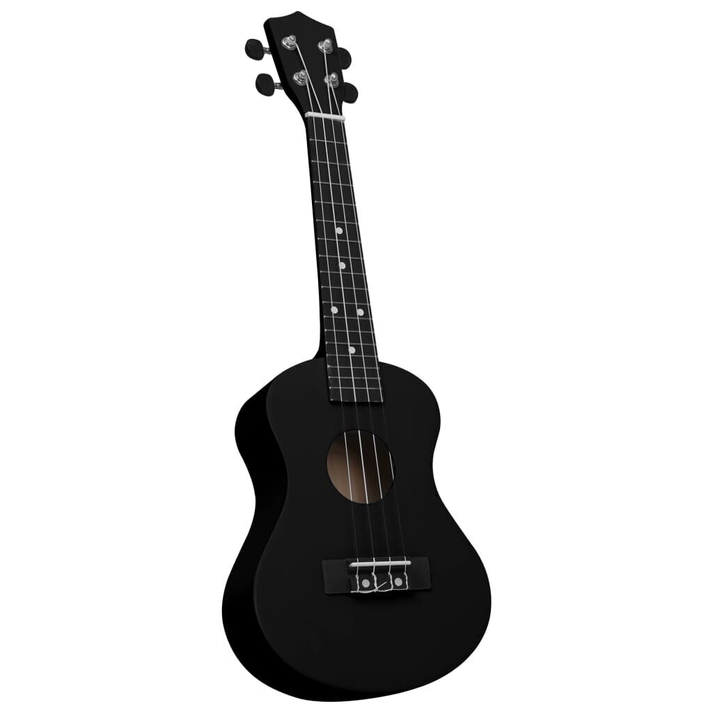 vidaXL sopran ukulele komplekt kotiga lastele must 23" hind ja info | Kitarrid | kaup24.ee