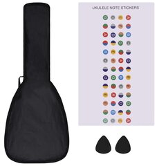 vidaXL sopran ukulele komplekt kotiga lastele roosa 23" цена и информация | Гитары | kaup24.ee