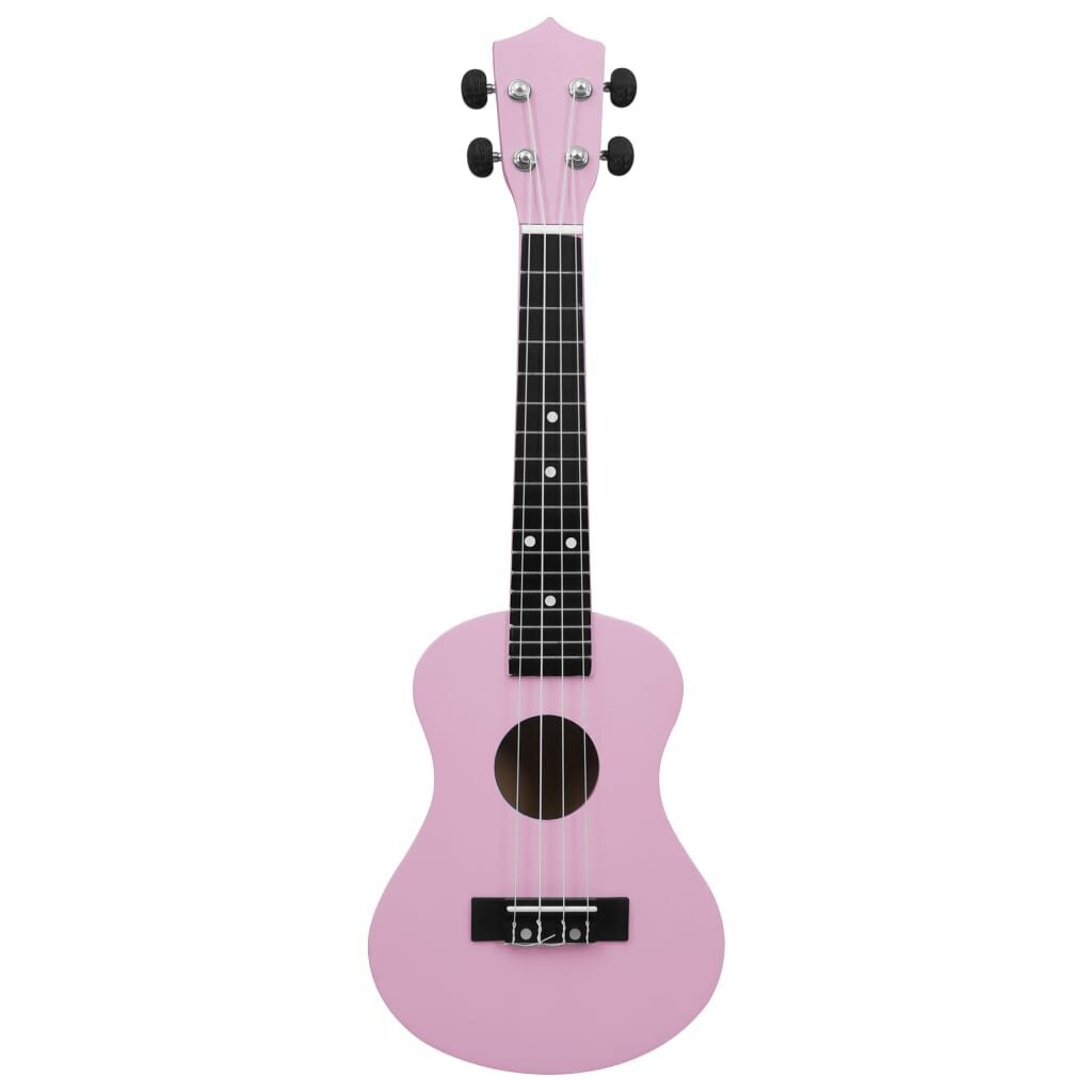 vidaXL sopran ukulele komplekt kotiga lastele roosa 23" hind ja info | Kitarrid | kaup24.ee