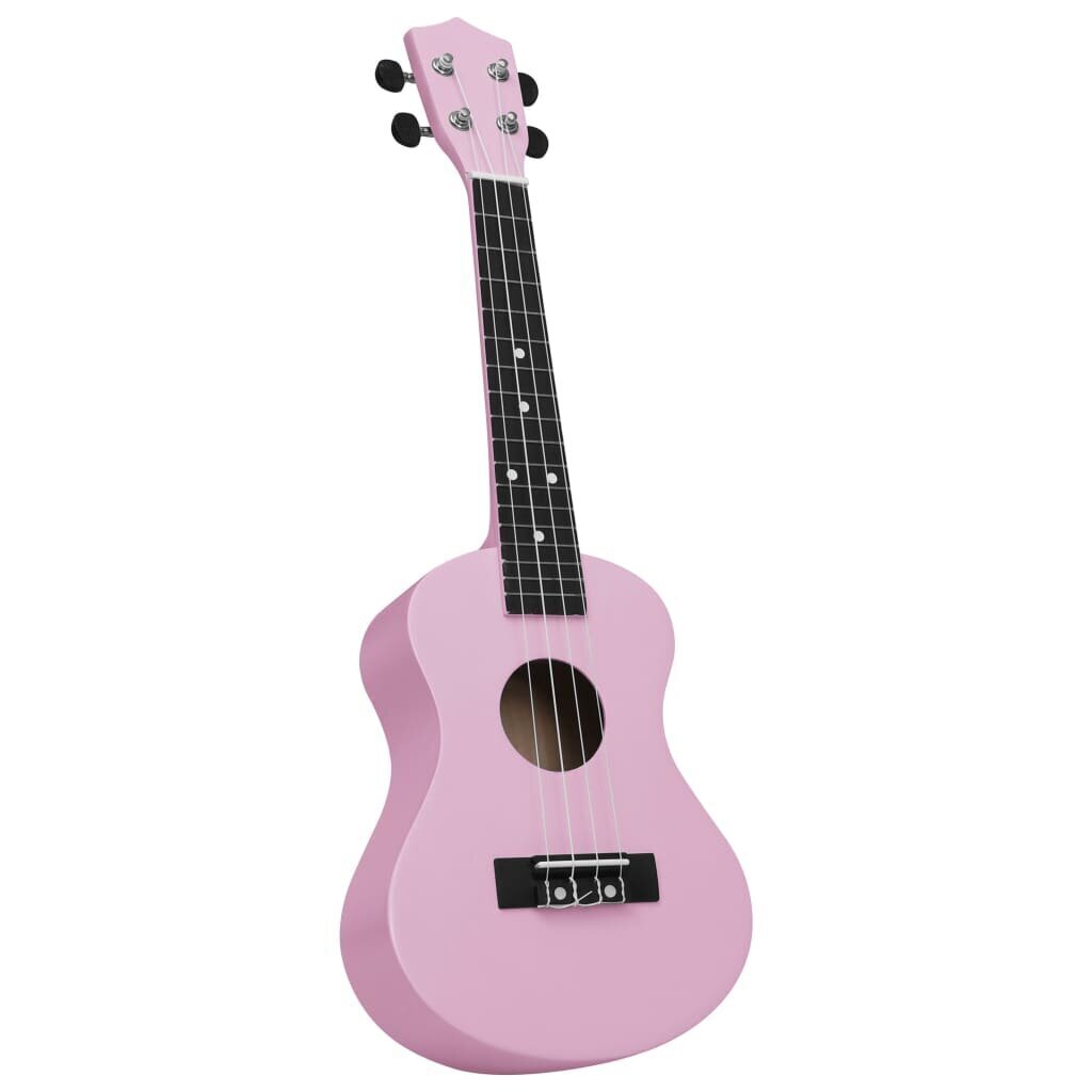 vidaXL sopran ukulele komplekt kotiga lastele roosa 23" hind ja info | Kitarrid | kaup24.ee