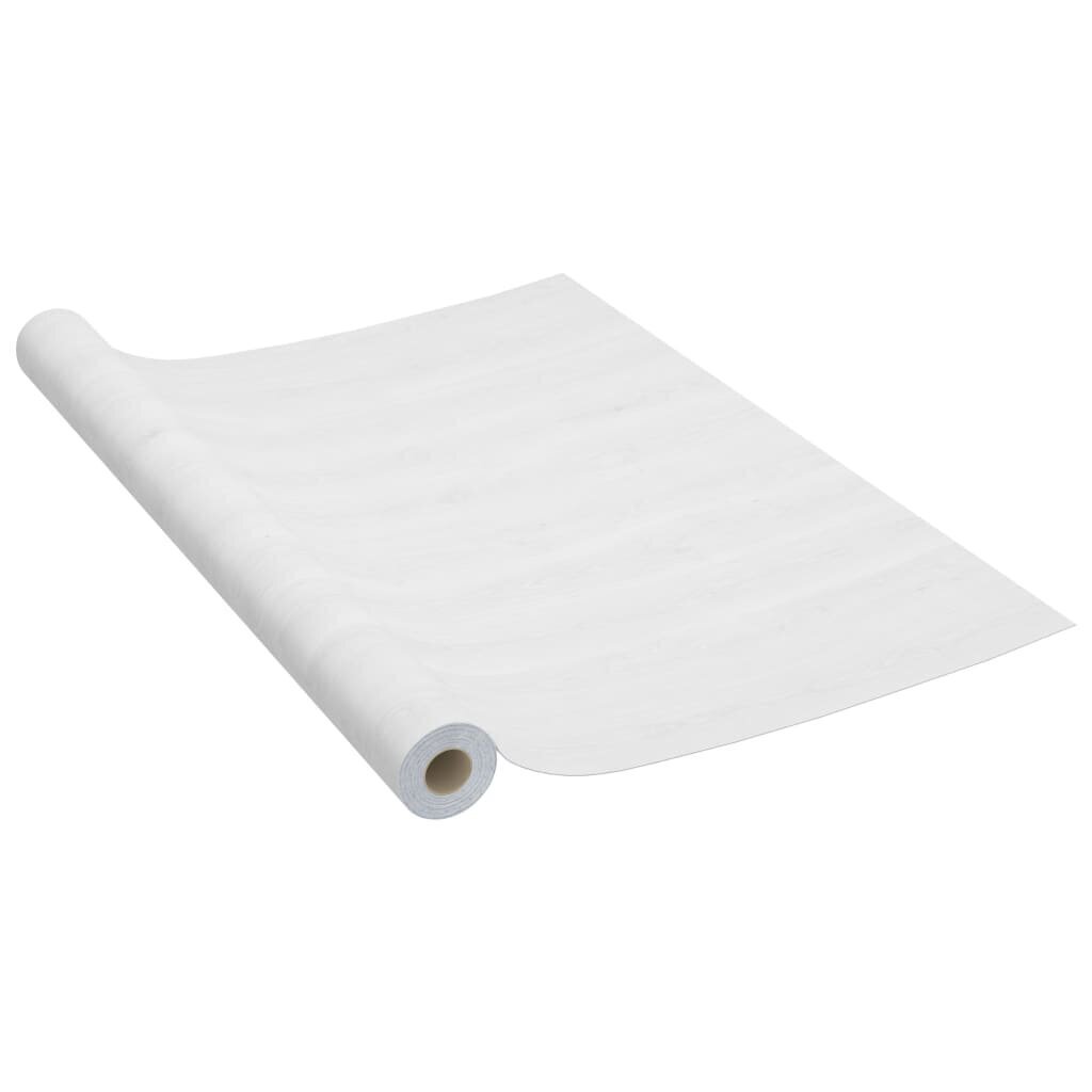 vidaXL iseliimuvad mööblikiled, 2 tk valge puit, 500 x 90 cm, PVC hind ja info | Kleepkiled | kaup24.ee