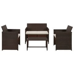 Садовый комплект мебели, 4 части, коричневый цена и информация | Комплекты уличной мебели | kaup24.ee