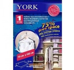 Вакуумный мешок для одежды YORK, 70 x 145 cм цена и информация | Вешалки и мешки для одежды | kaup24.ee