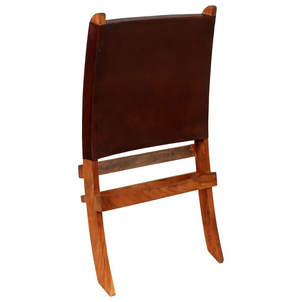 vidaXL kokkupandav tool, pruun, ehtne nahk hind ja info | Aiatoolid | kaup24.ee