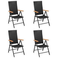 Садовые стулья, 4 шт., черные цена и информация | Уличные cтулья | kaup24.ee