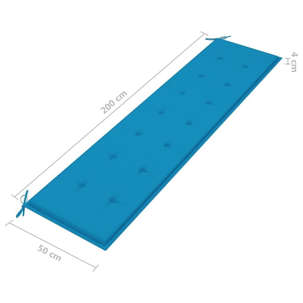 vidaXL aiapingi istmepadi, sinine, 200 x 50 x 3 cm hind ja info | Toolipadjad ja -katted | kaup24.ee