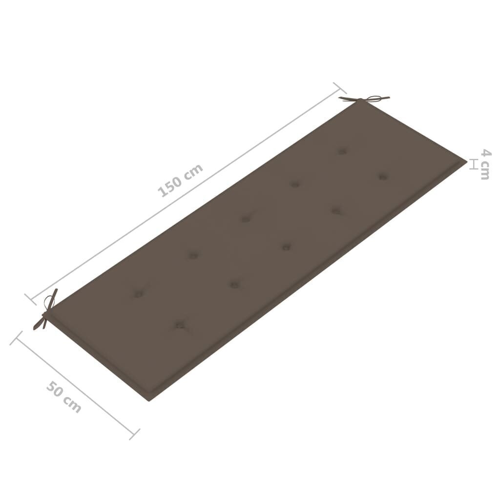 vidaXL aiapingi istmepadi, pruunikashall, 150 x 50 x 3 cm hind ja info | Toolipadjad ja -katted | kaup24.ee