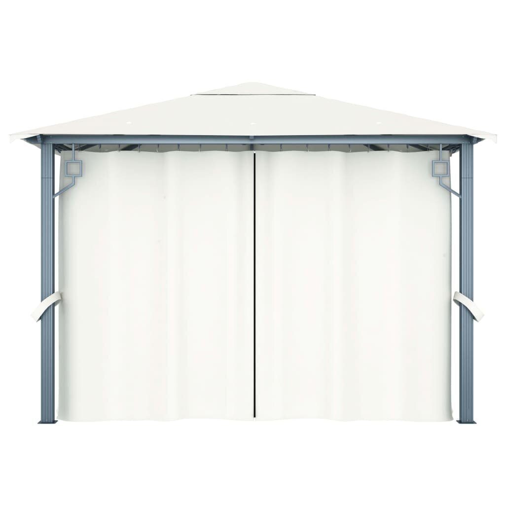 vidaXL varikatus kardinaga 300 x 300 cm, kreemjasvalge, alumiinium hind ja info | Varikatused ja aiapaviljonid | kaup24.ee