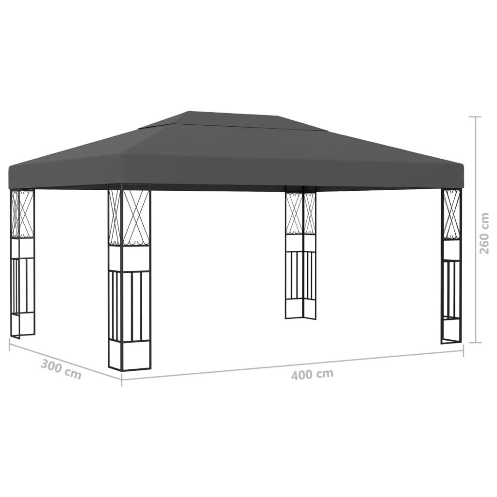 vidaXL varjualune 3 x 4 m, antratsiithall, kangas hind ja info | Varikatused ja aiapaviljonid | kaup24.ee