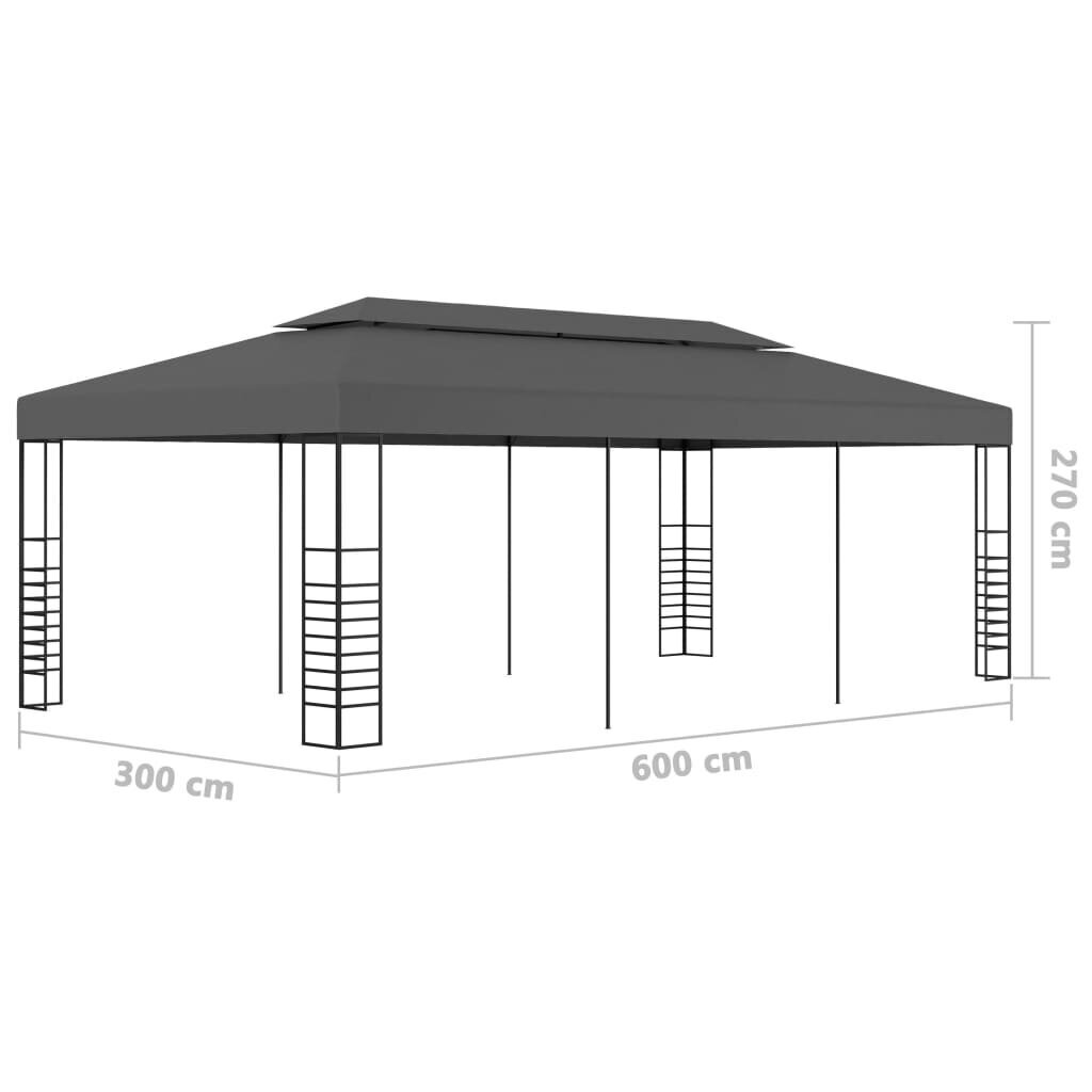 vidaXL varjualune 3 x 6 m, antratsiithall hind ja info | Varikatused ja aiapaviljonid | kaup24.ee