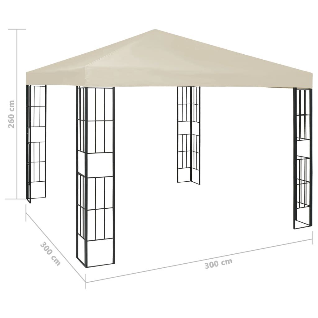 vidaXL varjualune 3 x 3 m, kreemjasvalge цена и информация | Varikatused ja aiapaviljonid | kaup24.ee