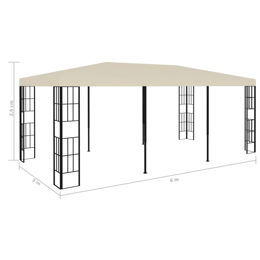 vidaXL varjualune 3 x 6 m, kreemjasvalge hind ja info | Varikatused ja aiapaviljonid | kaup24.ee