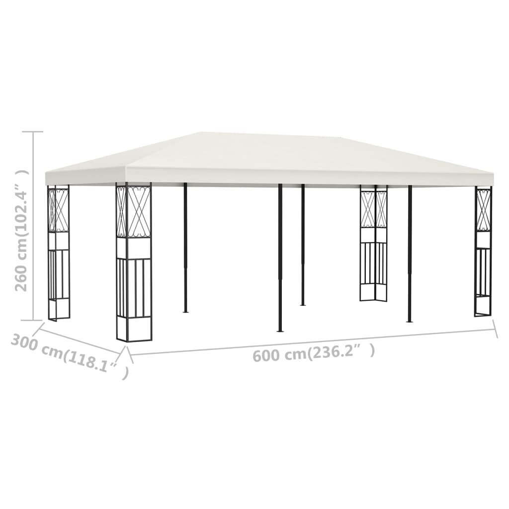 vidaXL varjualune 3 x 6 m, kreemjasvalge, kangas hind ja info | Varikatused ja aiapaviljonid | kaup24.ee