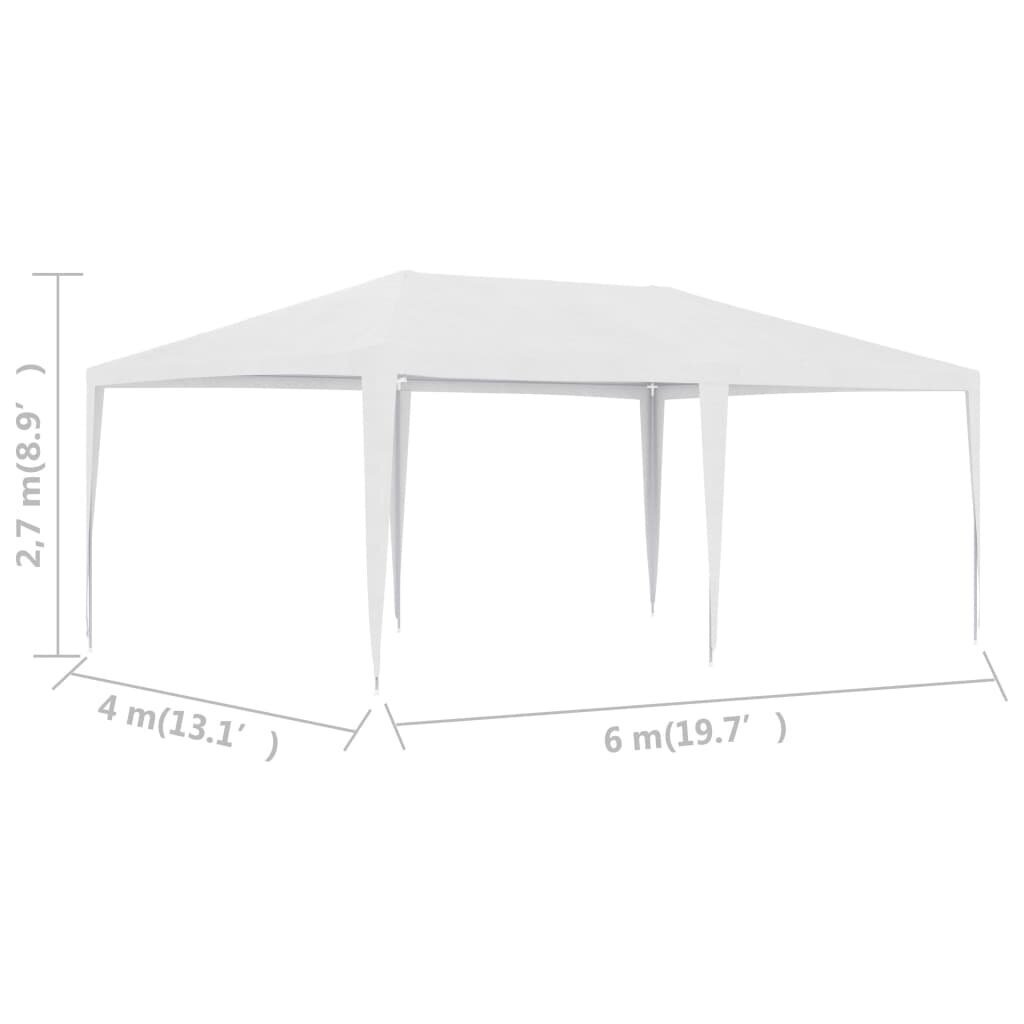 vidaXL peotelk 4 x 6 m, valge hind ja info | Varikatused ja aiapaviljonid | kaup24.ee