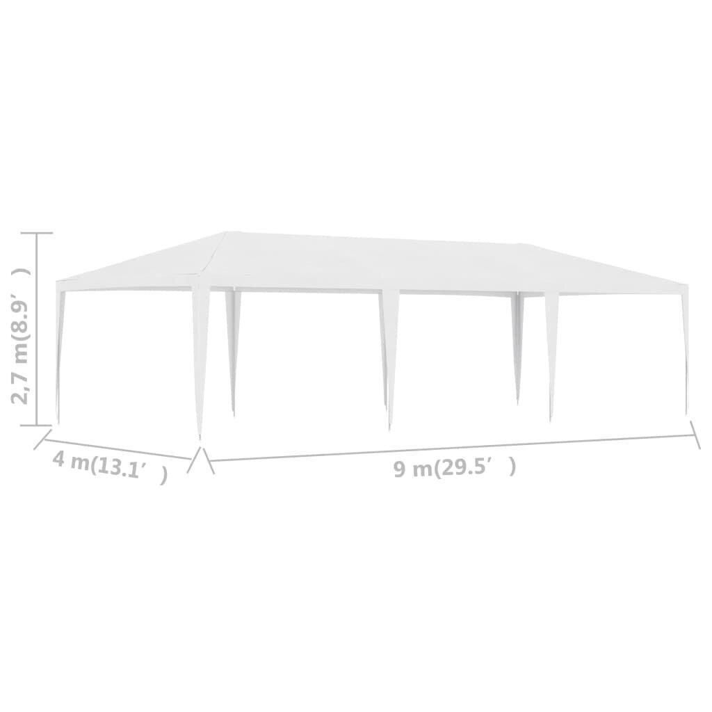 vidaXL peotelk 4 x 9 m, valge hind ja info | Varikatused ja aiapaviljonid | kaup24.ee