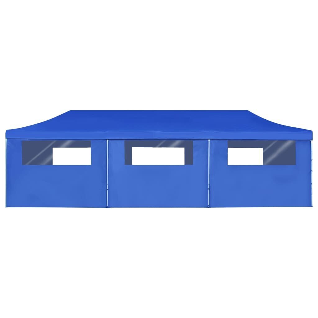 vidaXL kokkupandav pop-up peotelk 8 külgseinaga, 870 x 291 x 315 cm, sinine цена и информация | Varikatused ja aiapaviljonid | kaup24.ee