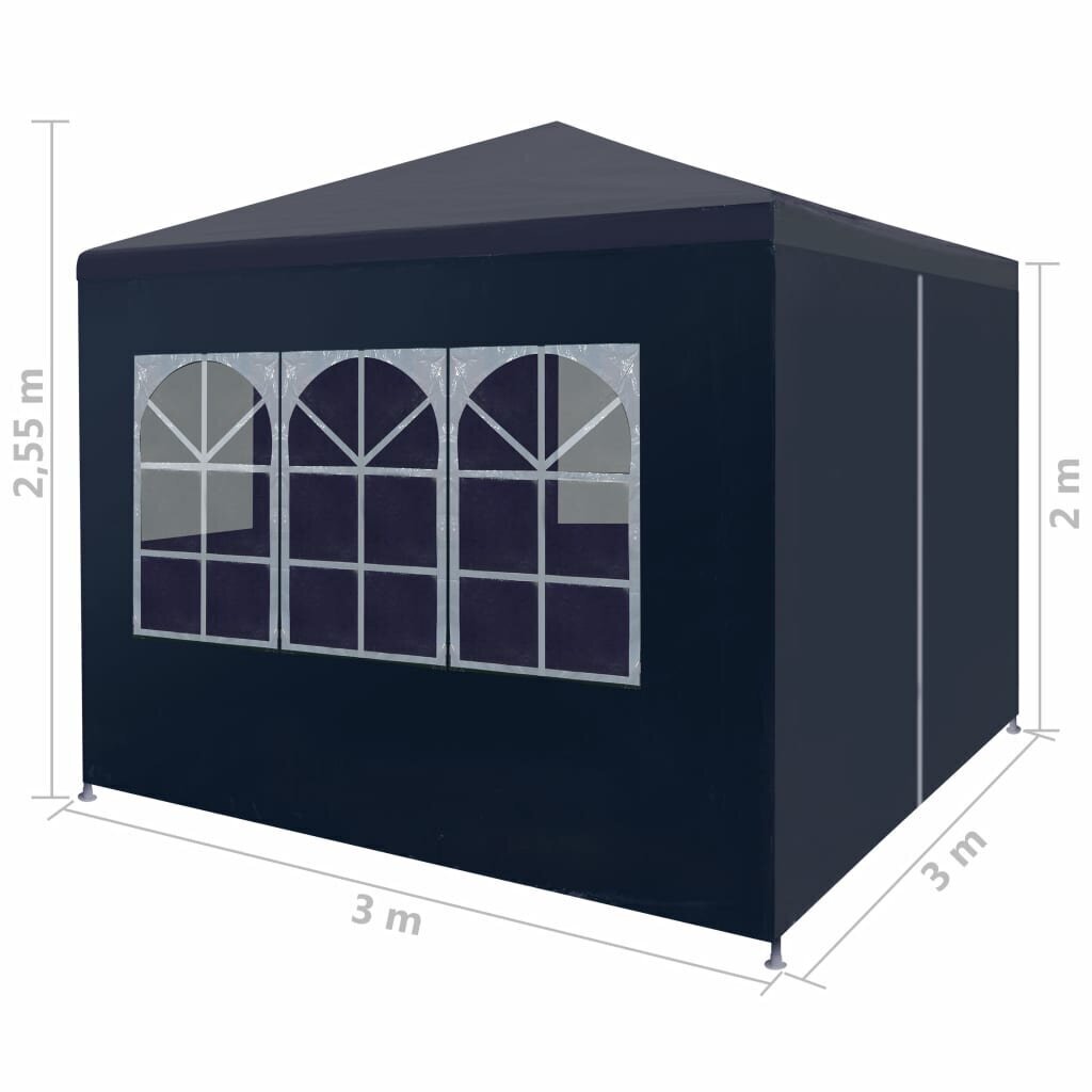 vidaXL peotelk 3 x 3 m, sinine hind ja info | Varikatused ja aiapaviljonid | kaup24.ee