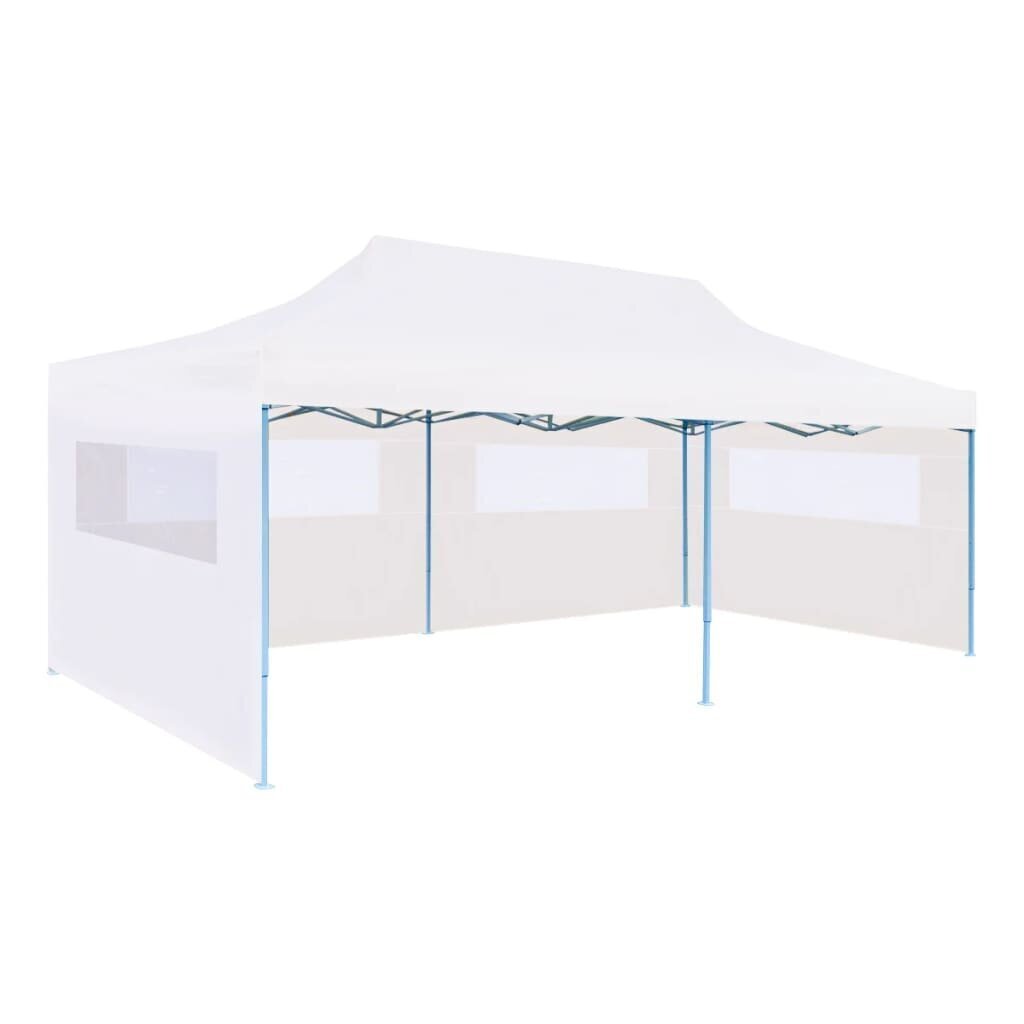 vidaXL kokkupandav pop-up peotelk külgseintega, 291 x 580 x 315 cm, teras, valge hind ja info | Varikatused ja aiapaviljonid | kaup24.ee