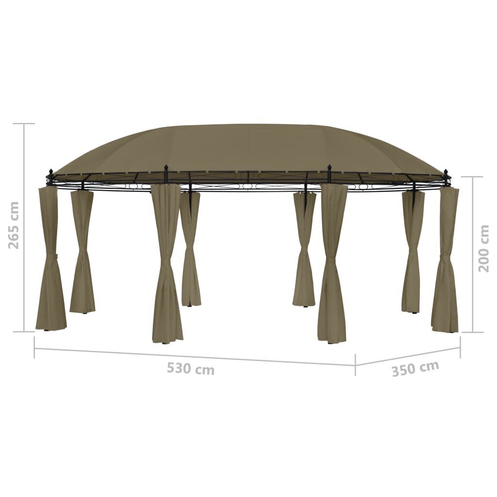 vidaXL varikatus kardinatega, 5,3 x 3,5 x 2,65 m, pruunikas, 180 g/m² hind ja info | Varikatused ja aiapaviljonid | kaup24.ee