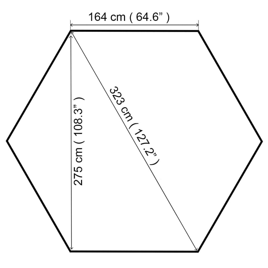 vidaXL varjualune 323 x 275 x 265 cm pruunikashall 180 g/m² hind ja info | Varikatused ja aiapaviljonid | kaup24.ee