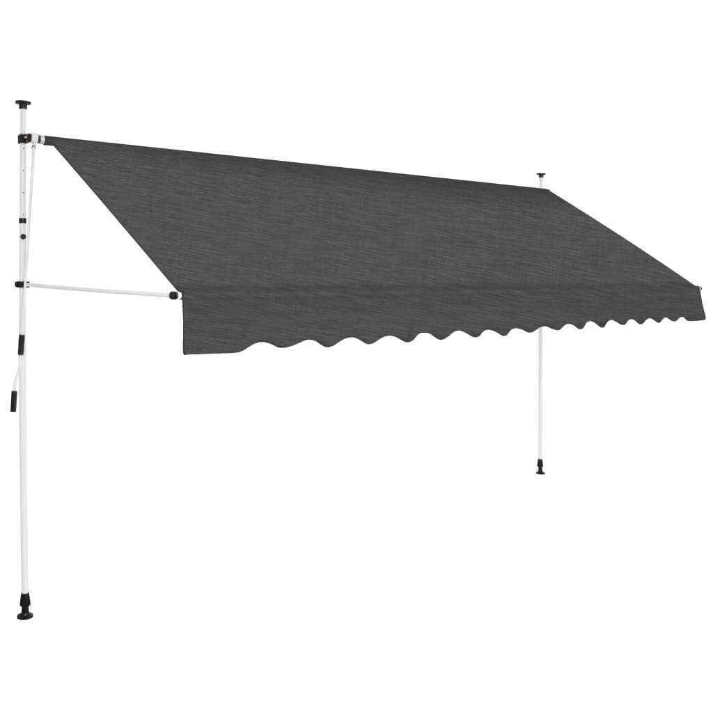 vidaXL kokkupandav varikatus, 400 cm, antratsiit hind ja info | Päikesevarjud, markiisid ja alused | kaup24.ee
