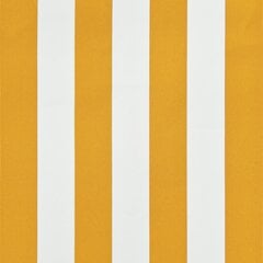 vidaXL sissetõmmatav varikatus, 350 x 150 cm, kollane ja valge hind ja info | Päikesevarjud, markiisid ja alused | kaup24.ee