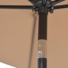 vidaXL päikesevari metallpostiga 300 x 200 cm, pruunikashall hind ja info | Päikesevarjud, markiisid ja alused | kaup24.ee
