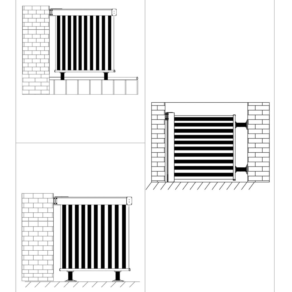 vidaXL rõdu külgsein, mitmeotstarbeline, 150 x 200 cm must цена и информация | Päikesevarjud, markiisid ja alused | kaup24.ee