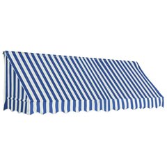 vidaXL bistroo varikatus, 300 x 120 cm, sinine ja valge hind ja info | Päikesevarjud, markiisid ja alused | kaup24.ee